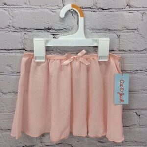 Cat & Jack Girl Dance Skirt Size S (6/6x) Pink Bow Ballet Tutu Sheer Theatrical